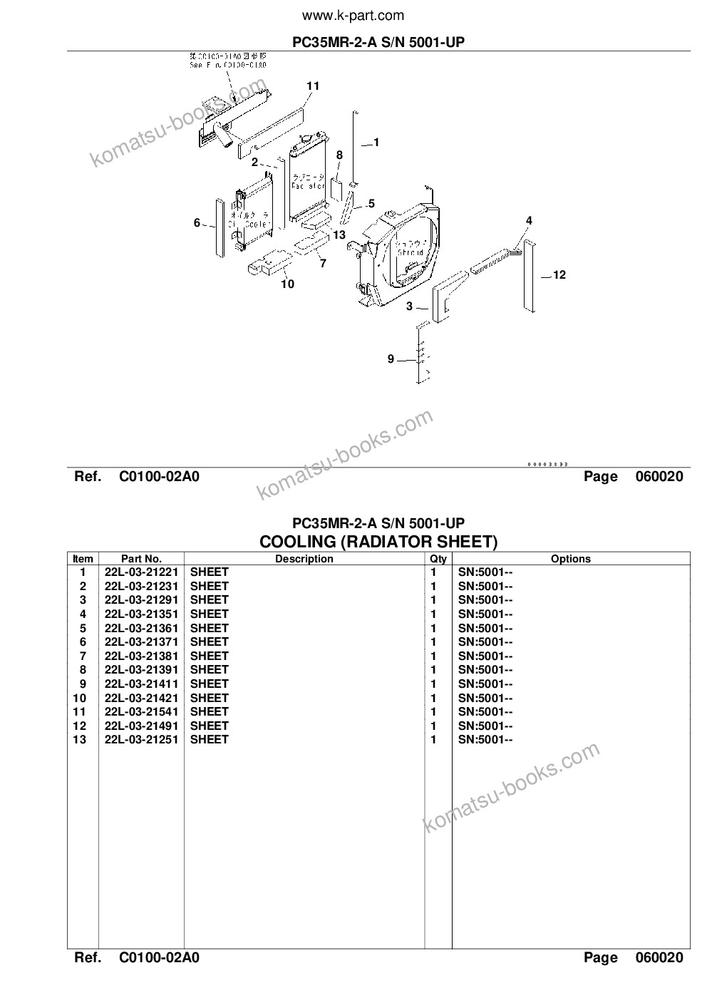 Komatsu pc35mr-2-a s/n 5001-up Parts catalog cover Page 9