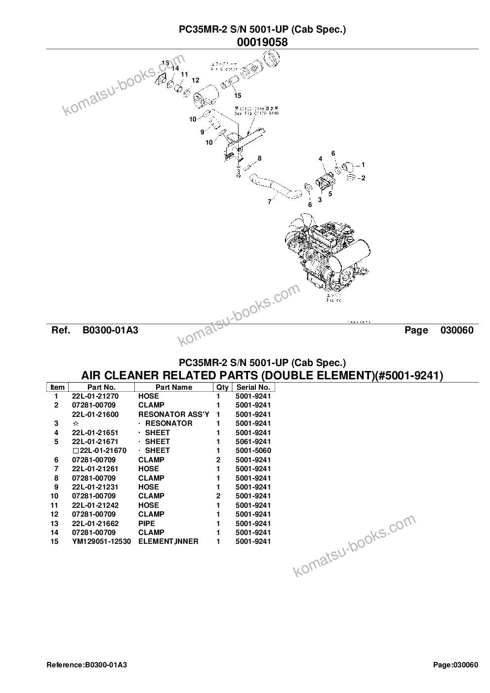 Komatsu pc35mr-2 s/n 5001-up cab spec. Parts catalog cover Page 9 Komatsu pc35mr-2 s/n 5001-up cab spec. Parts catalog cover Page 9