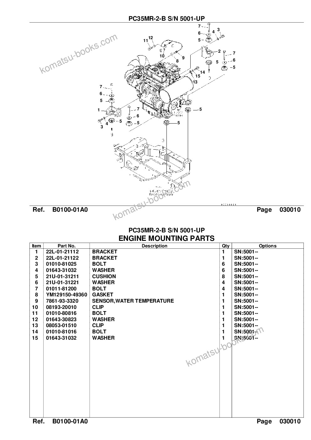 Komatsu pc35mr-2-b s/n 5001-up Parts catalog cover Page 3