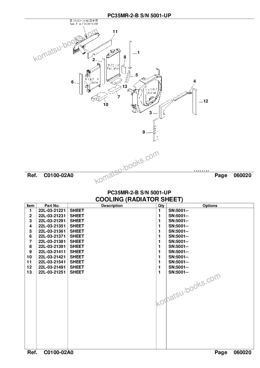 Komatsu pc35mr-2-b s/n 5001-up Parts catalog cover Page 9