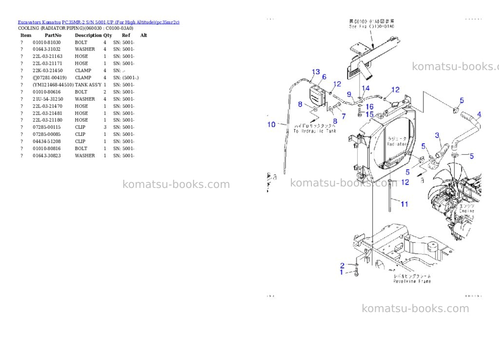 Komatsu PC35MR-2 S/N 5001-UP (For High Altitude) Parts catalog cover Komatsu PC35MR-2 S/N 5001-UP (For High Altitude) Parts catalog cover
