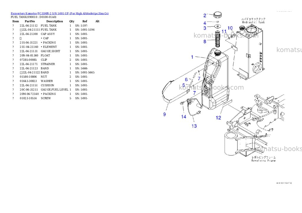 Komatsu PC35MR-2 S/N 5001-UP (For High Altitude) Parts catalog cover Page 3 Komatsu PC35MR-2 S/N 5001-UP (For High Altitude) Parts catalog cover Page 3