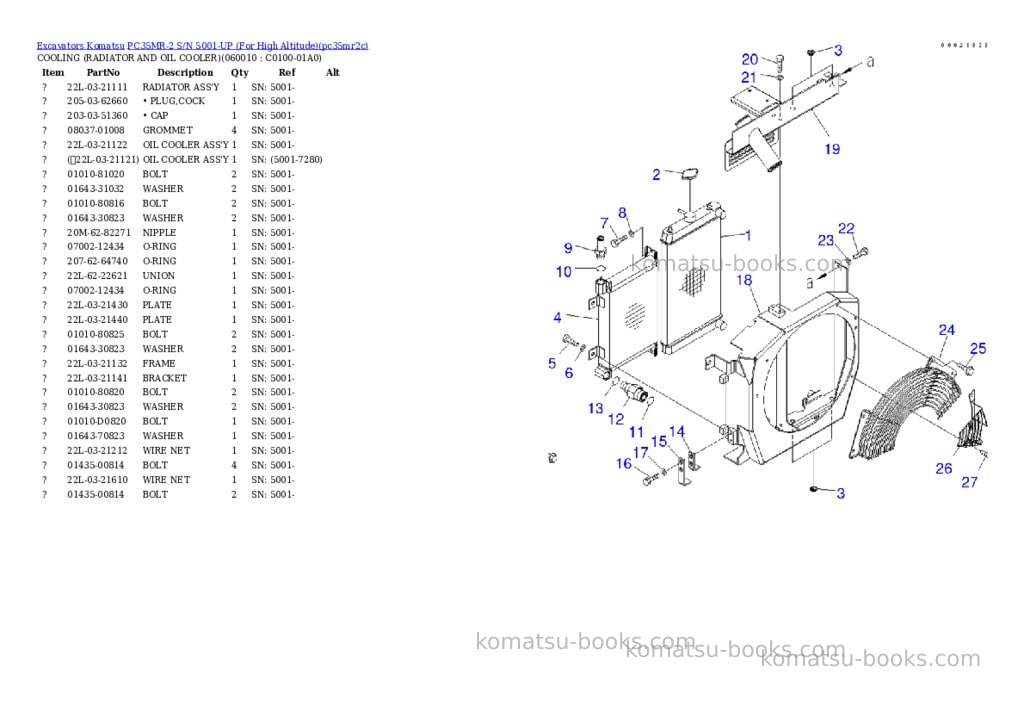 Komatsu PC35MR-2 S/N 5001-UP (For High Altitude) Parts catalog cover Page 5 Komatsu PC35MR-2 S/N 5001-UP (For High Altitude) Parts catalog cover Page 5