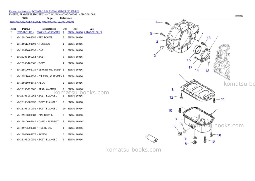 Komatsu PC35MR-3 S/N F30001 AND UP Parts catalog cover Page 2