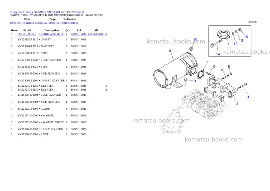 Komatsu PC35MR-3 S/N F30001 AND UP Parts catalog cover Page 5
