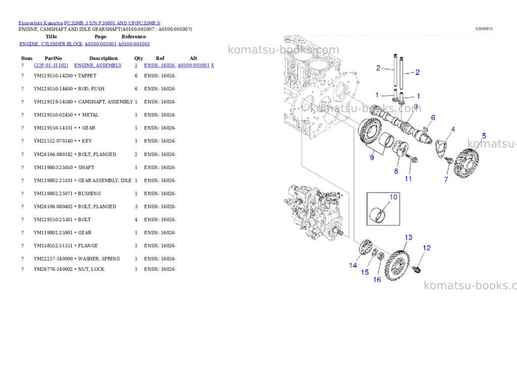 Komatsu PC35MR-3 S/N F30001 AND UP Parts catalog cover Page 6