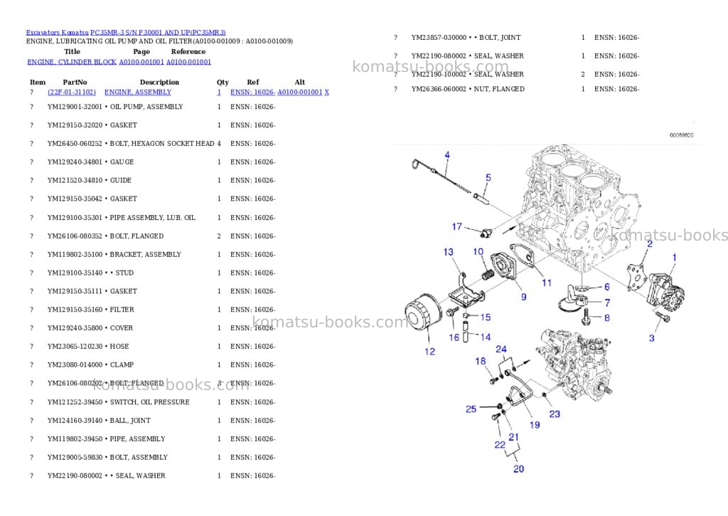 Komatsu PC35MR-3 S/N F30001 AND UP Parts catalog cover Page 8
