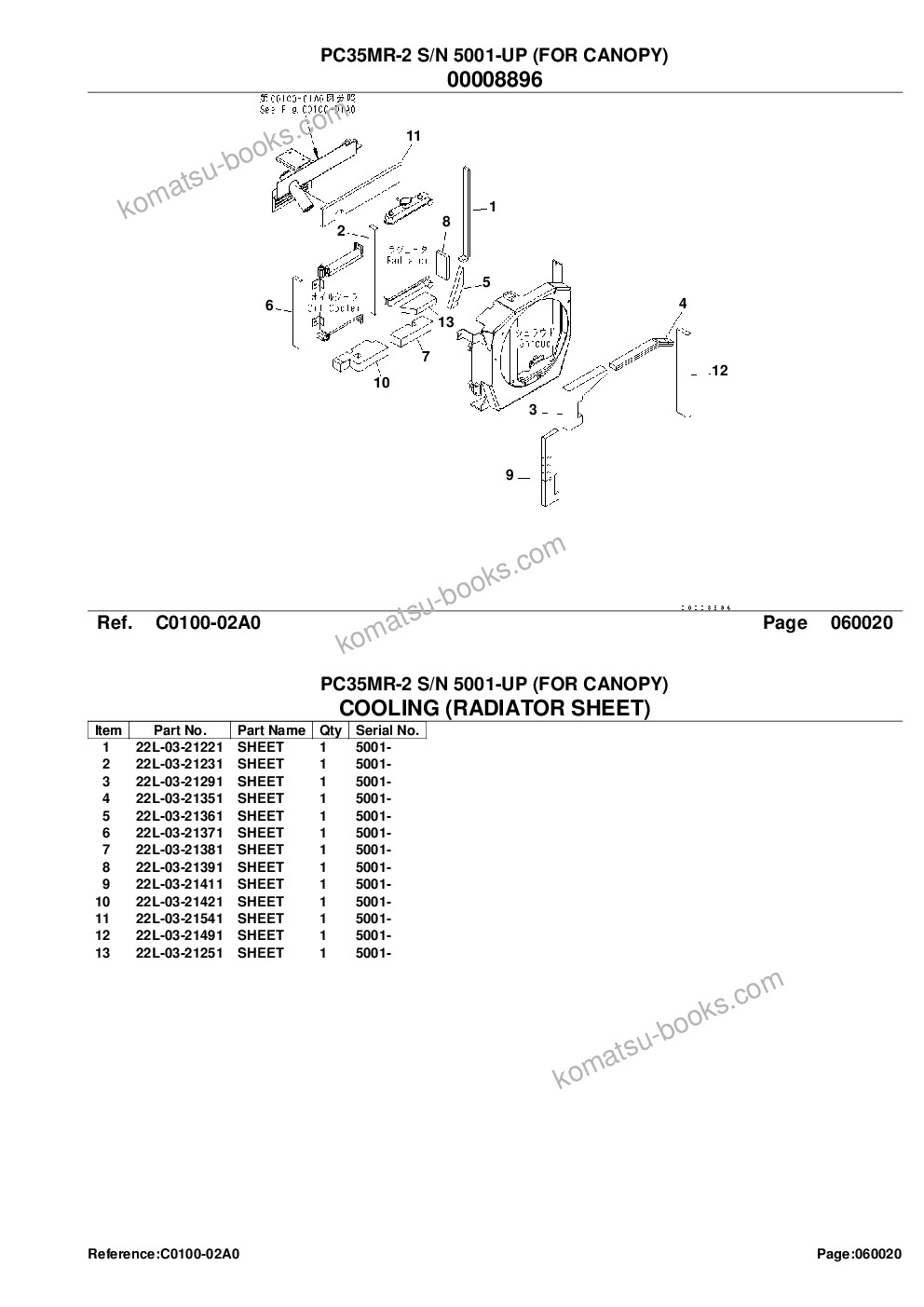 Komatsu pc35mr-2 s/n 5001-up for canopy Parts catalog cover Page 10 Komatsu pc35mr-2 s/n 5001-up for canopy Parts catalog cover Page 10