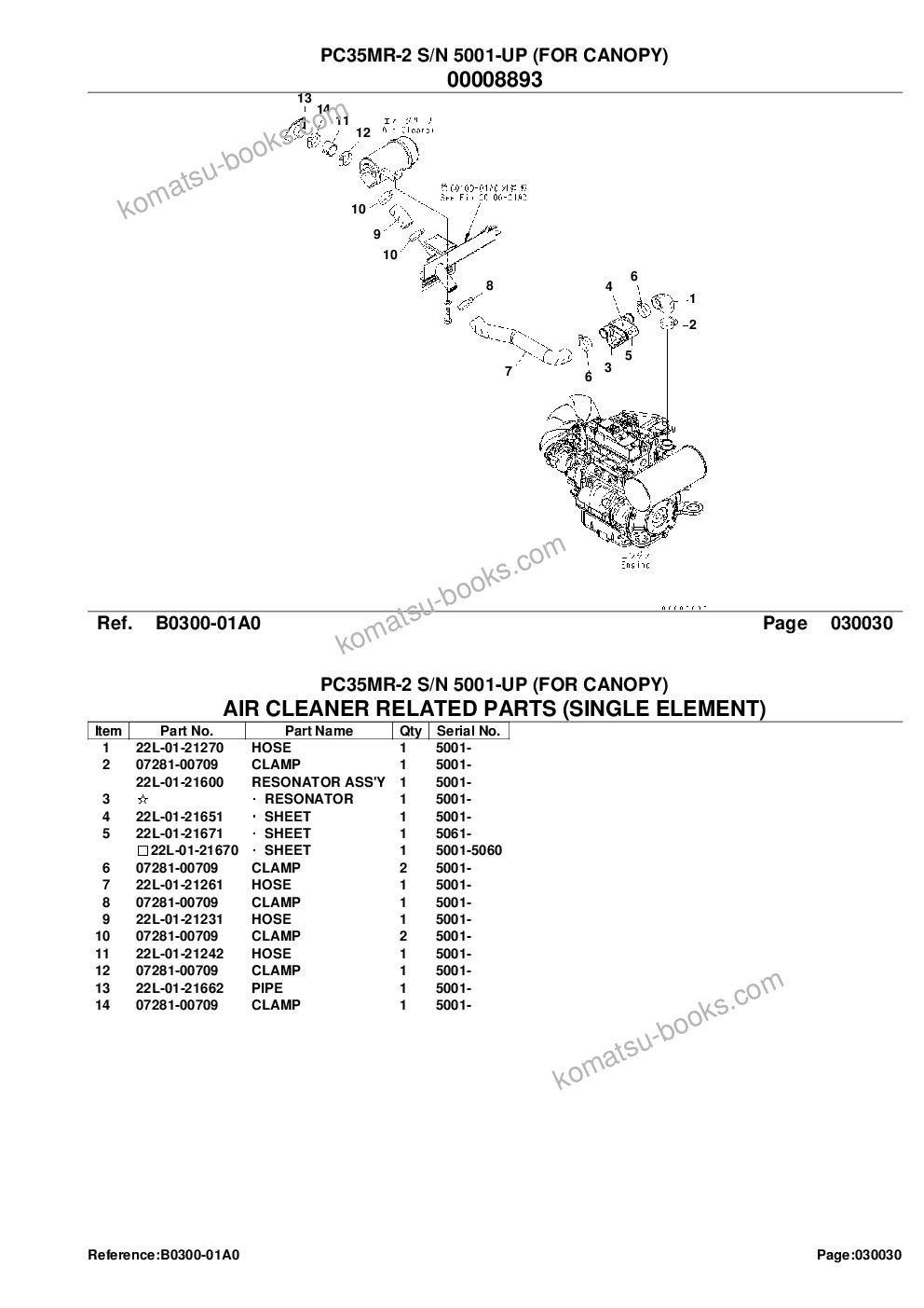 Komatsu pc35mr-2 s/n 5001-up for canopy Parts catalog cover Page 5 Komatsu pc35mr-2 s/n 5001-up for canopy Parts catalog cover Page 5