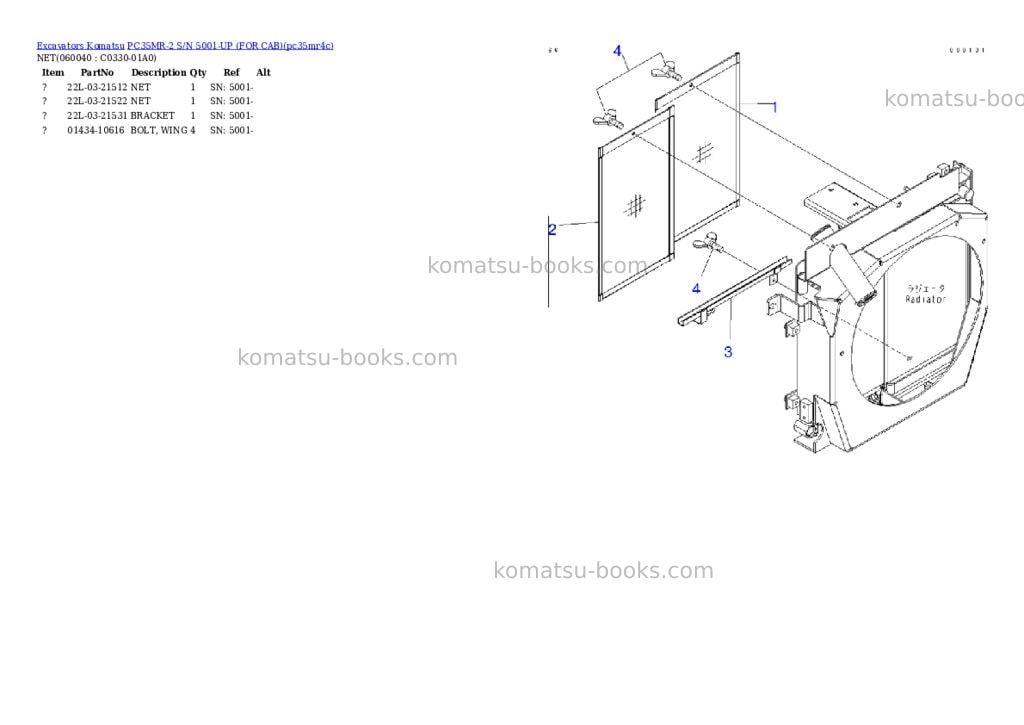 Komatsu pc35mr-2 s/n 5001-up for cab Parts catalog cover Page 10 Komatsu pc35mr-2 s/n 5001-up for cab Parts catalog cover Page 10