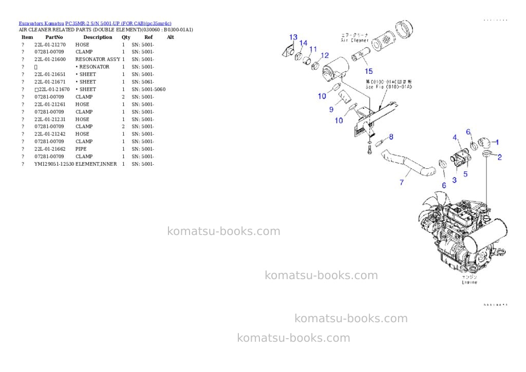 Komatsu pc35mr-2 s/n 5001-up for cab Parts catalog cover Page 5 Komatsu pc35mr-2 s/n 5001-up for cab Parts catalog cover Page 5