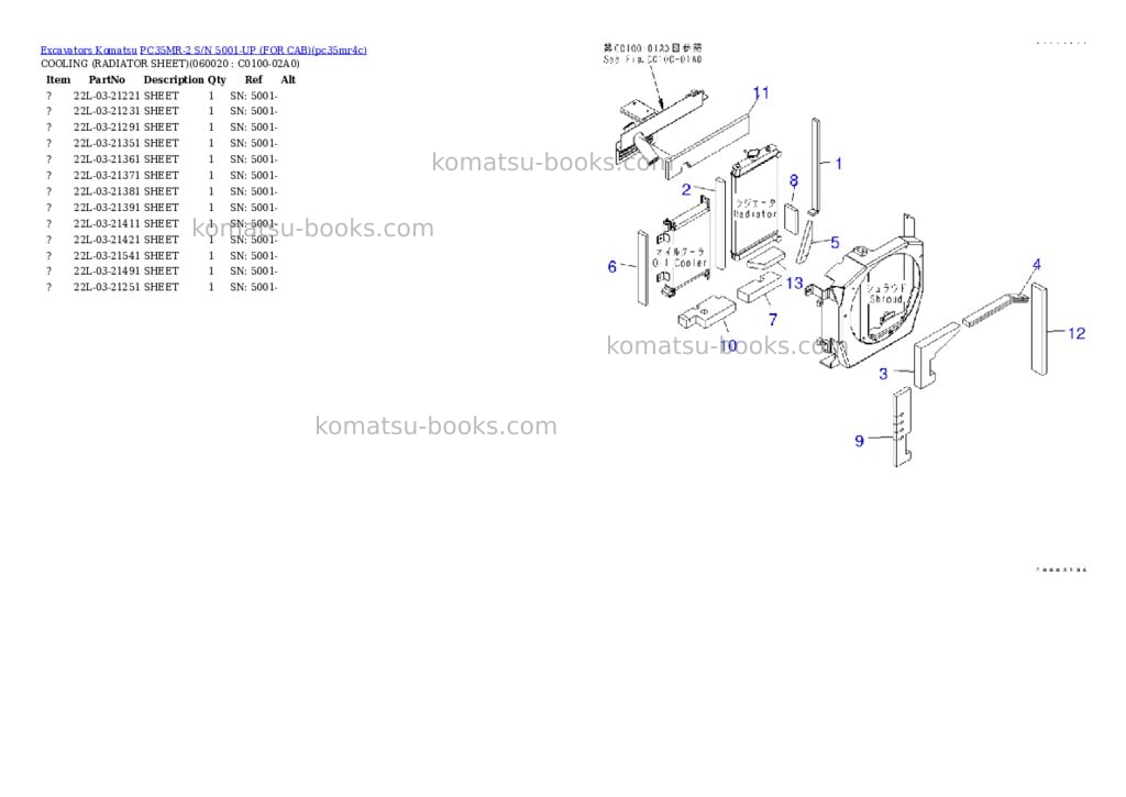 Komatsu pc35mr-2 s/n 5001-up for cab Parts catalog cover Page 8 Komatsu pc35mr-2 s/n 5001-up for cab Parts catalog cover Page 8