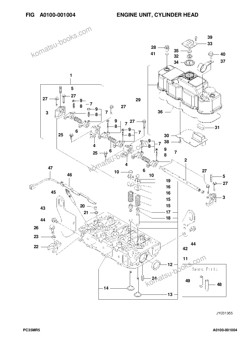 Komatsu PC35MR-5 S/N F50003 AND UP Parts catalog cover Page 10 Komatsu PC35MR-5 S/N F50003 AND UP Parts catalog cover Page 10