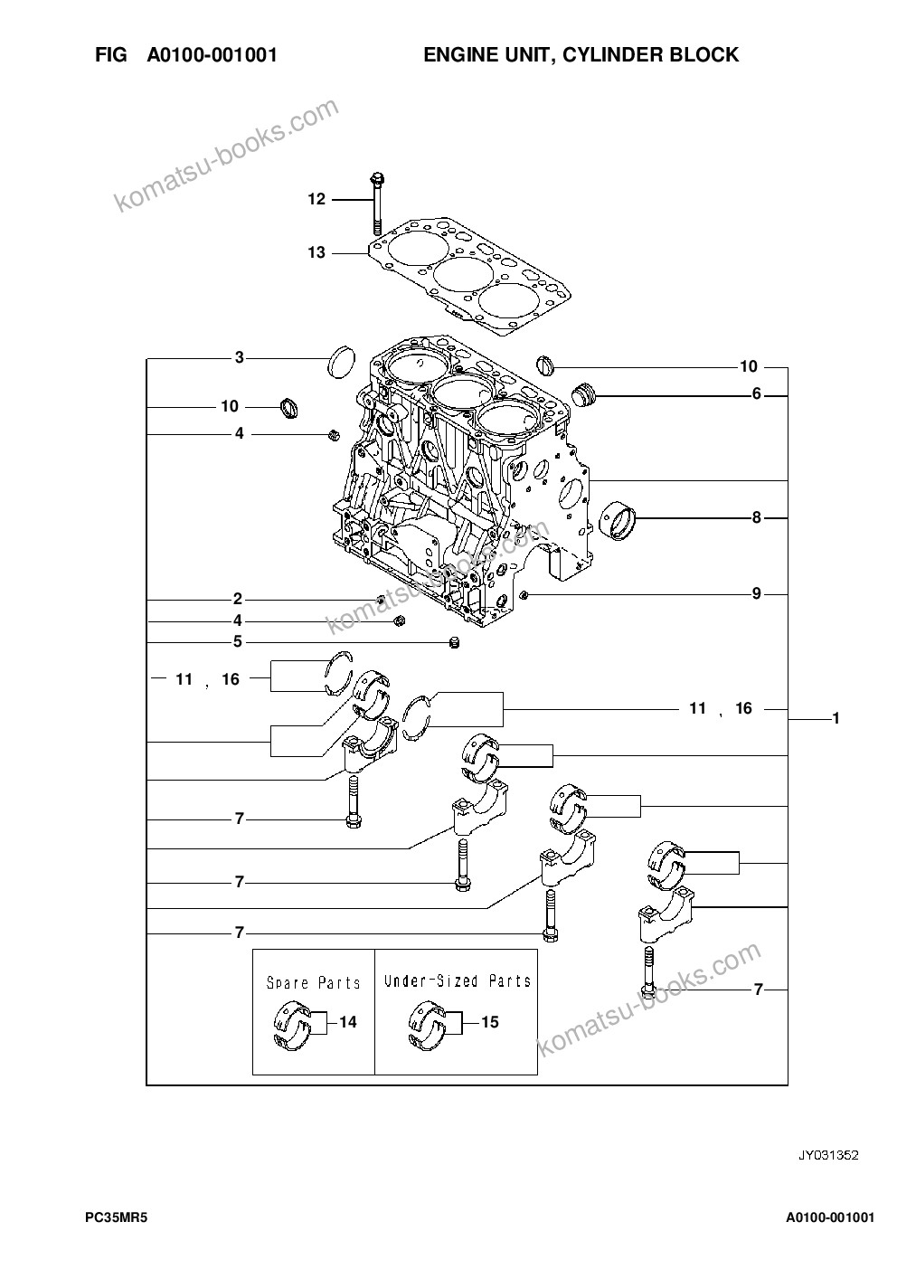 Komatsu PC35MR-5 S/N F50003 AND UP Parts catalog cover Page 4 Komatsu PC35MR-5 S/N F50003 AND UP Parts catalog cover Page 4