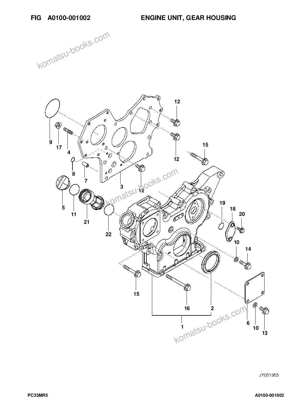 Komatsu PC35MR-5 S/N F50003 AND UP Parts catalog cover Page 6 Komatsu PC35MR-5 S/N F50003 AND UP Parts catalog cover Page 6