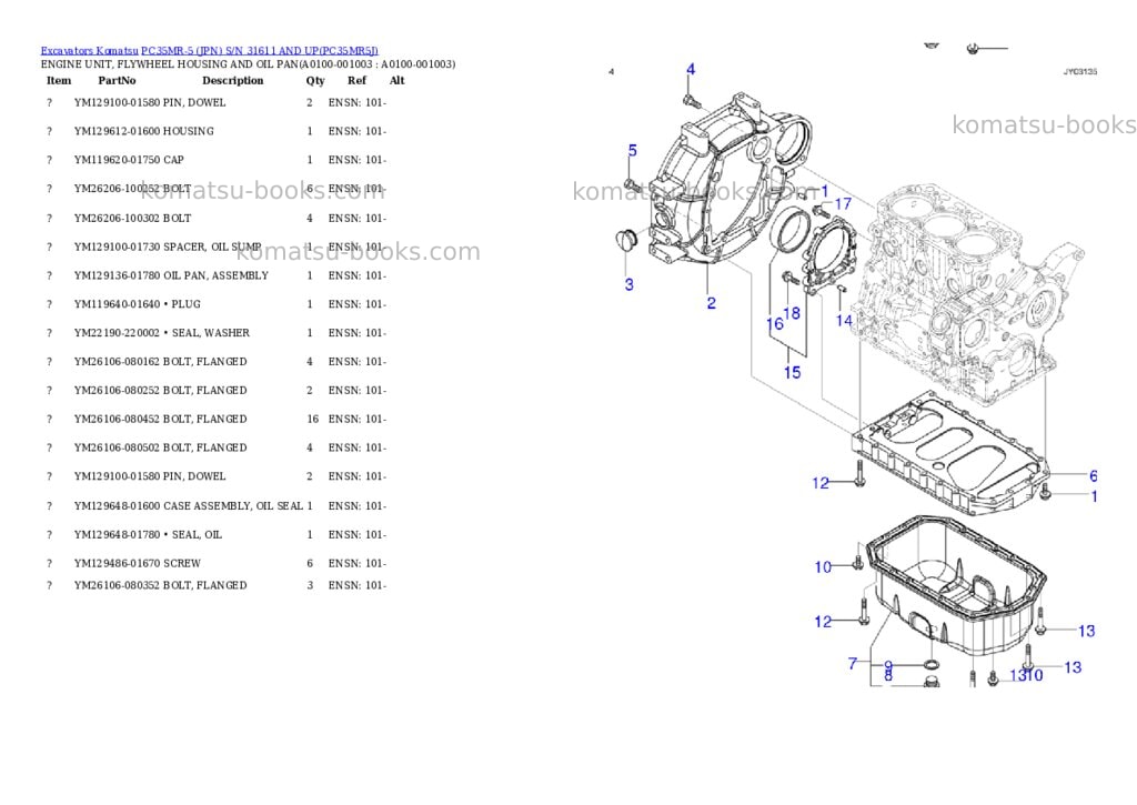 Komatsu PC35MR-5 (JPN) S/N 31611 AND UP Parts catalog cover Page 2