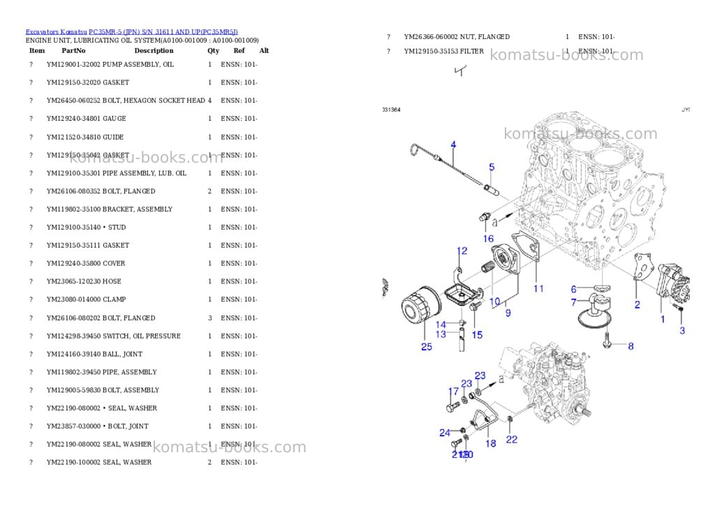Komatsu PC35MR-5 (JPN) S/N 31611 AND UP Parts catalog cover Page 8