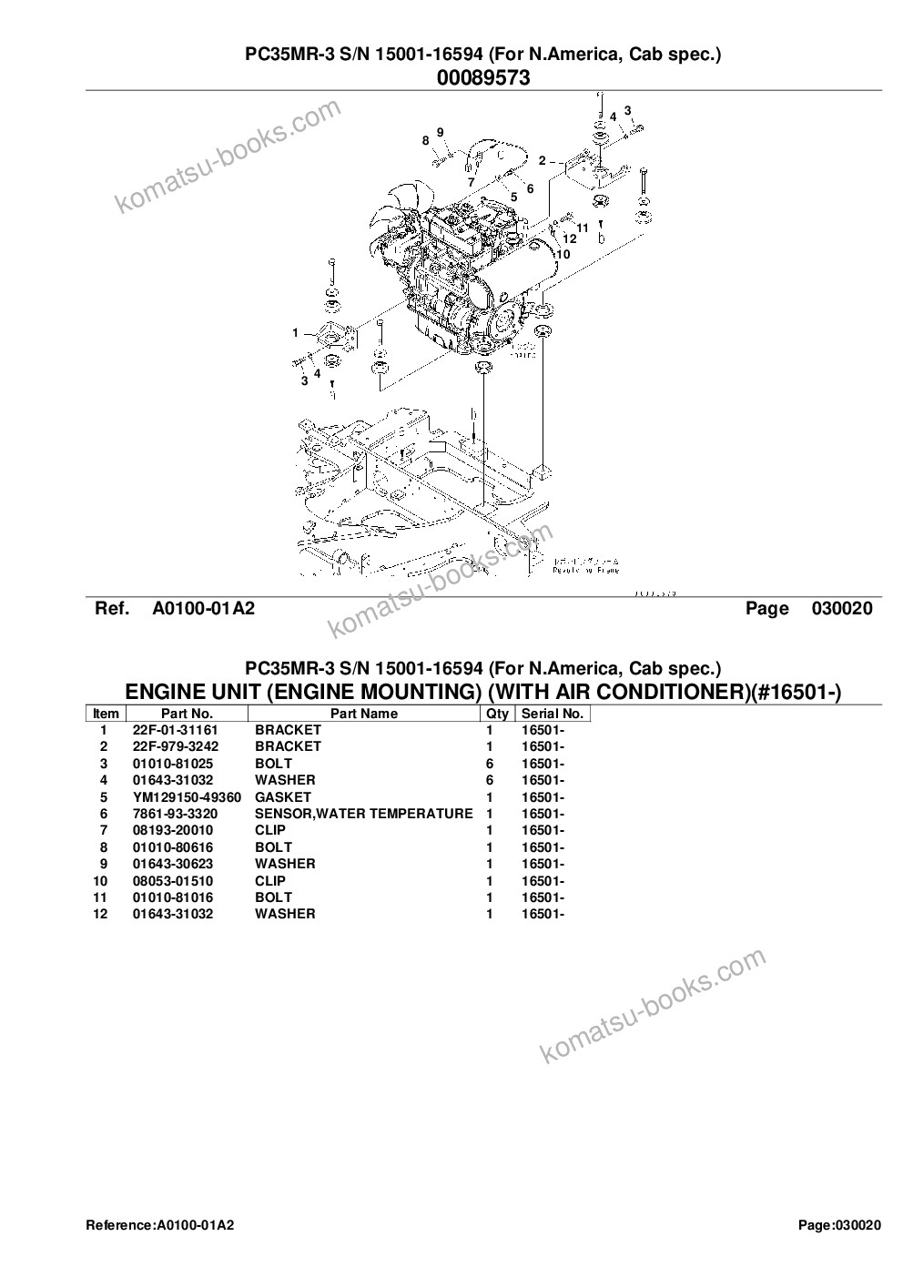Komatsu PC35MR-3 S/N 15001-16594 (For N.America, Cab spec.) Parts catalog cover Page 4