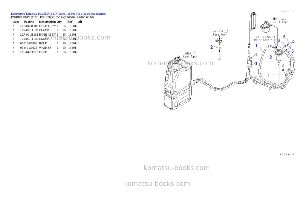Komatsu pc35mr-3 s/n 15001-16594 cab spec. Parts catalog cover Page 5 Komatsu pc35mr-3 s/n 15001-16594 cab spec. Parts catalog cover Page 5