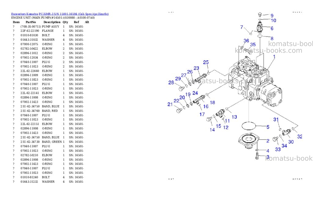 Komatsu pc35mr-3 s/n 15001-16594 cab spec. Parts catalog cover Page 7 Komatsu pc35mr-3 s/n 15001-16594 cab spec. Parts catalog cover Page 7