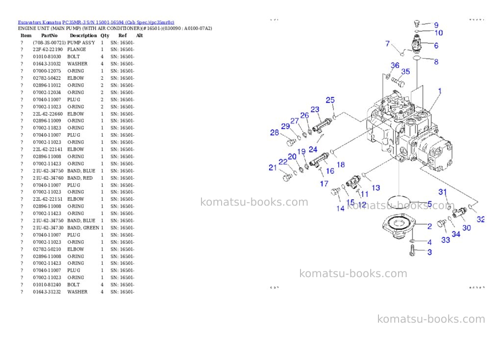 Komatsu pc35mr-3 s/n 15001-16594 cab spec. Parts catalog cover Page 8 Komatsu pc35mr-3 s/n 15001-16594 cab spec. Parts catalog cover Page 8