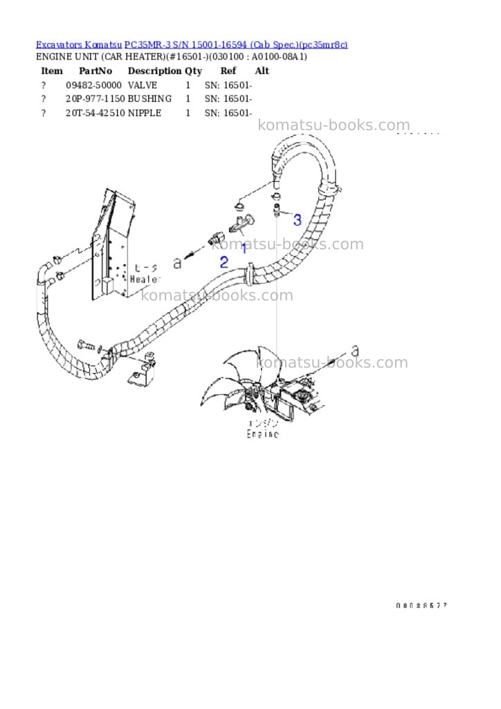 Komatsu pc35mr-3 s/n 15001-16594 cab spec. Parts catalog cover Page 9 Komatsu pc35mr-3 s/n 15001-16594 cab spec. Parts catalog cover Page 9