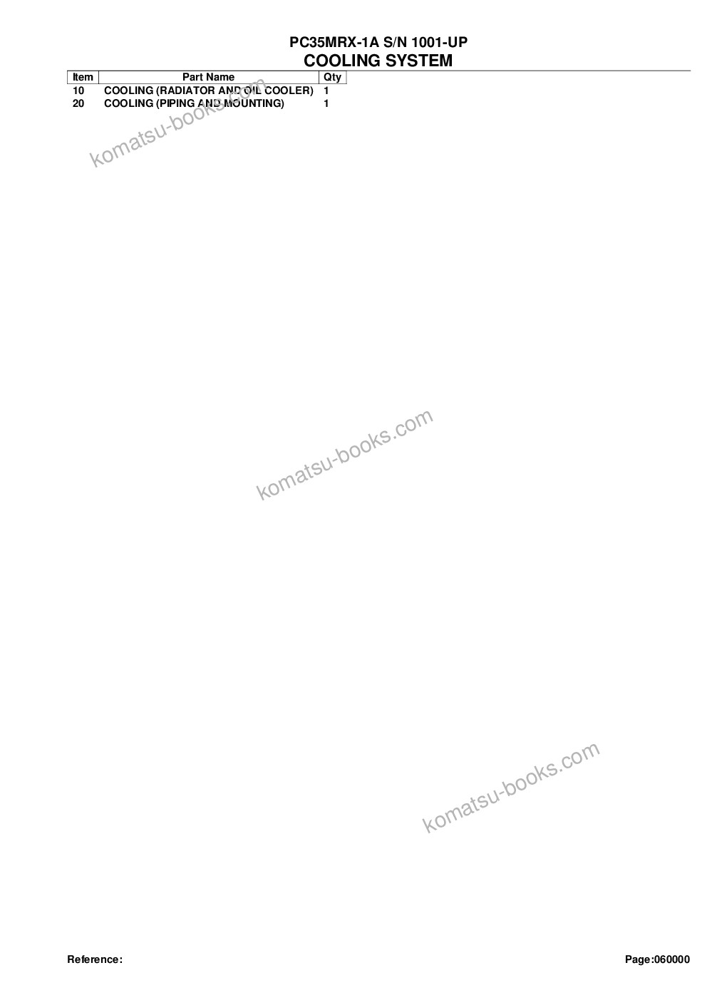 Komatsu pc35mrx-1a s/n 1001-up Parts catalog cover Page 10