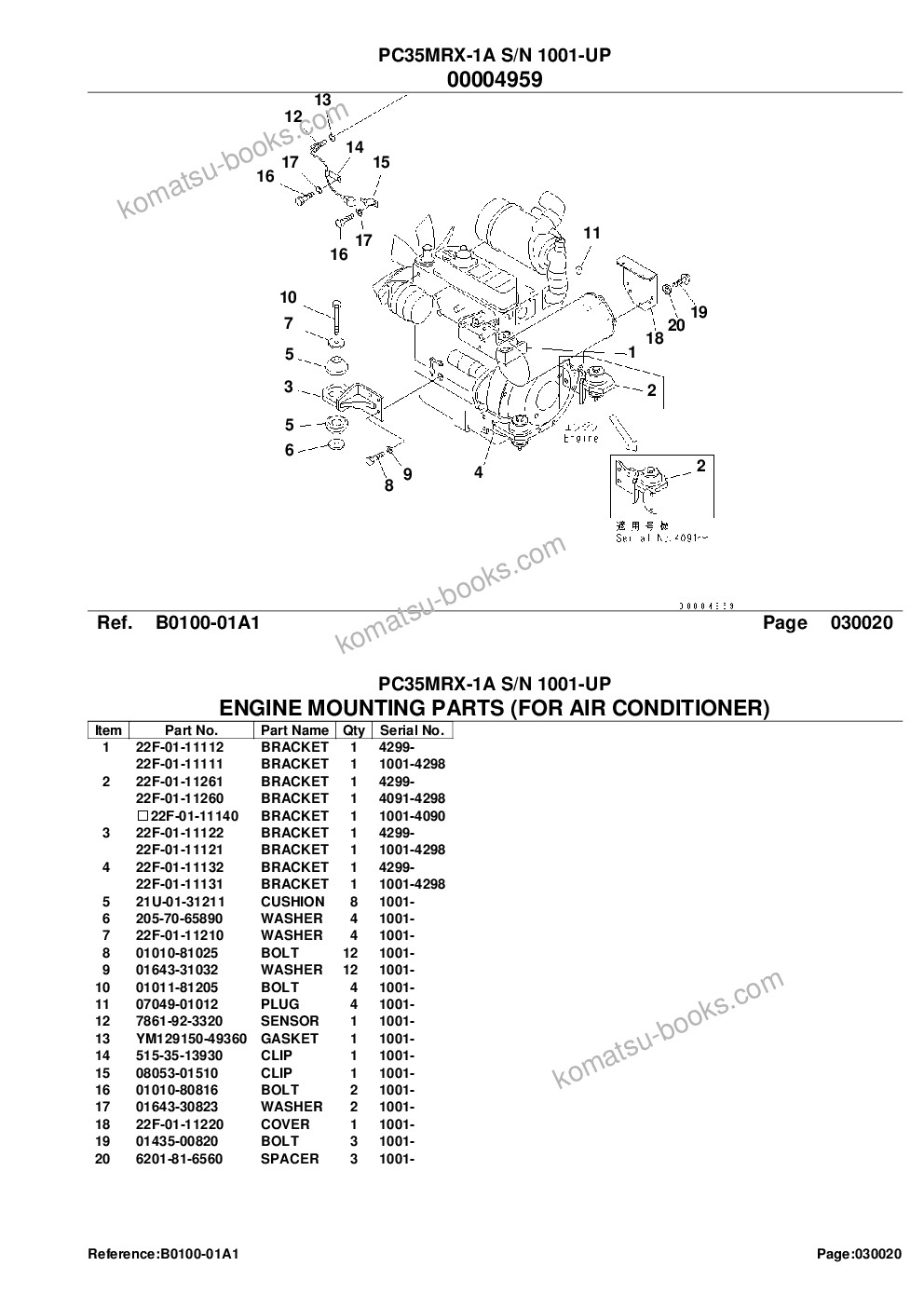 Komatsu pc35mrx-1a s/n 1001-up Parts catalog cover Page 5