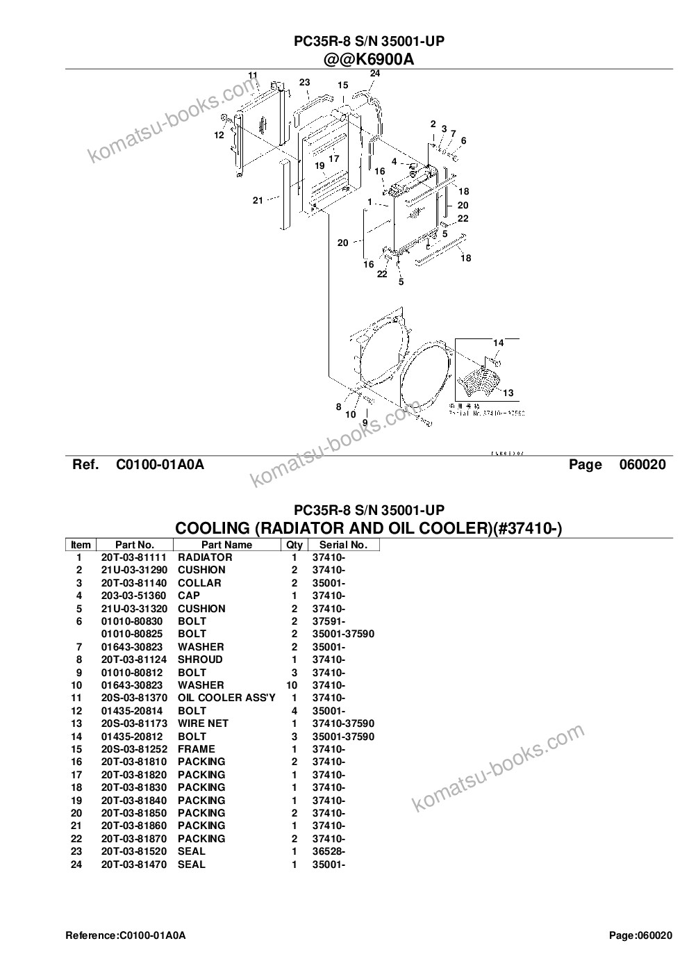 Komatsu pc35r-8 s/n 35001-up Parts catalog cover Page 10 Komatsu pc35r-8 s/n 35001-up Parts catalog cover Page 10
