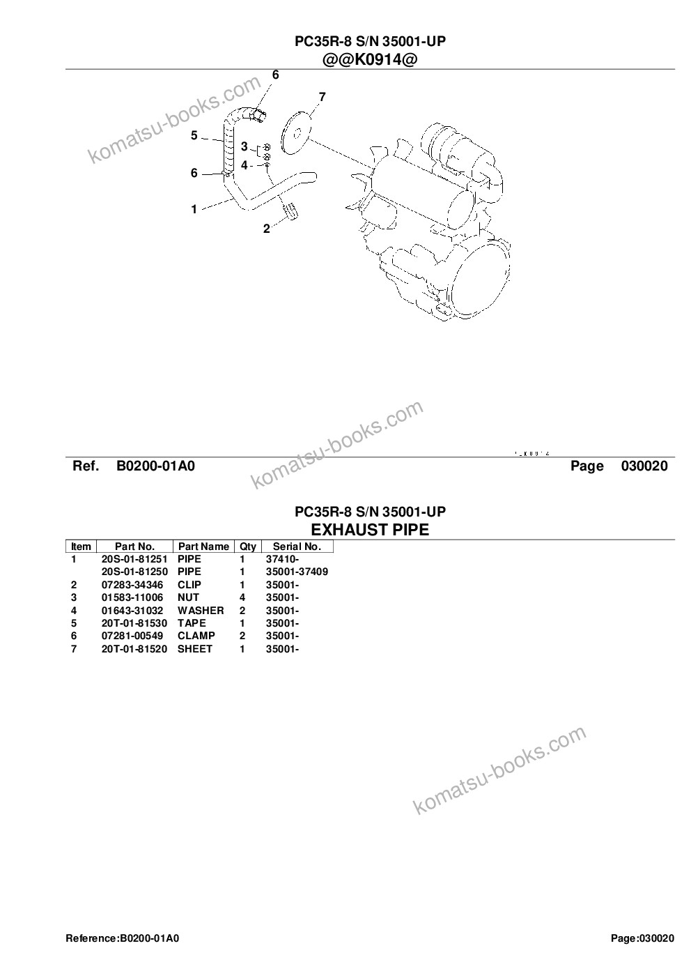 Komatsu pc35r-8 s/n 35001-up Parts catalog cover Page 5 Komatsu pc35r-8 s/n 35001-up Parts catalog cover Page 5