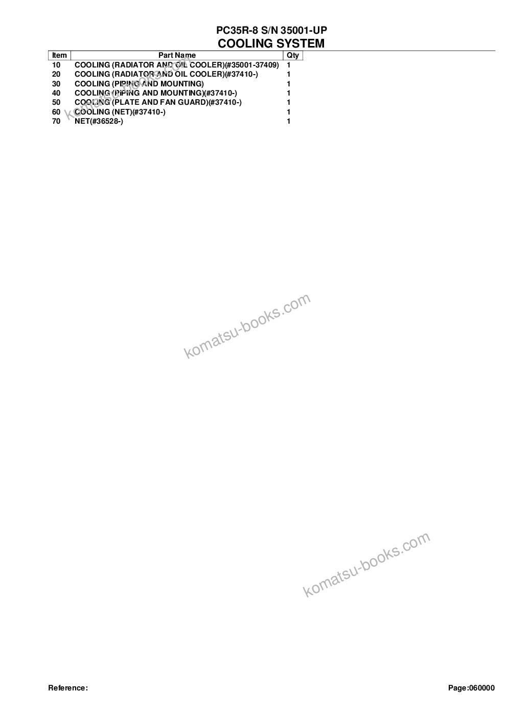 Komatsu pc35r-8 s/n 35001-up Parts catalog cover Page 8 Komatsu pc35r-8 s/n 35001-up Parts catalog cover Page 8