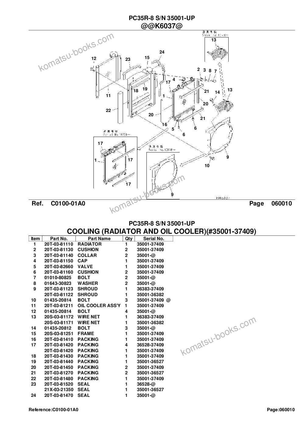 Komatsu pc35r-8 s/n 35001-up Parts catalog cover Page 9 Komatsu pc35r-8 s/n 35001-up Parts catalog cover Page 9