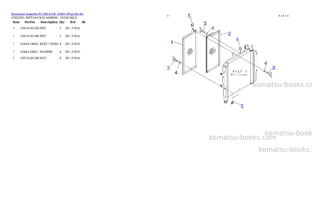 Komatsu PC35R-8 S/N 35001-UP Parts catalog cover Page 10 Komatsu PC35R-8 S/N 35001-UP Parts catalog cover Page 10