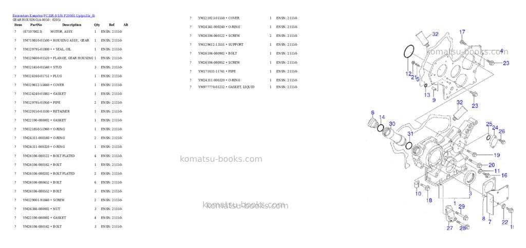 Komatsu pc35r-8 s/n f20001-up Parts catalog cover Page 4 Komatsu pc35r-8 s/n f20001-up Parts catalog cover Page 4