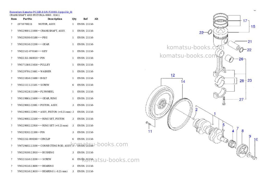 Komatsu pc35r-8 s/n f20001-up Parts catalog cover Page 7 Komatsu pc35r-8 s/n f20001-up Parts catalog cover Page 7