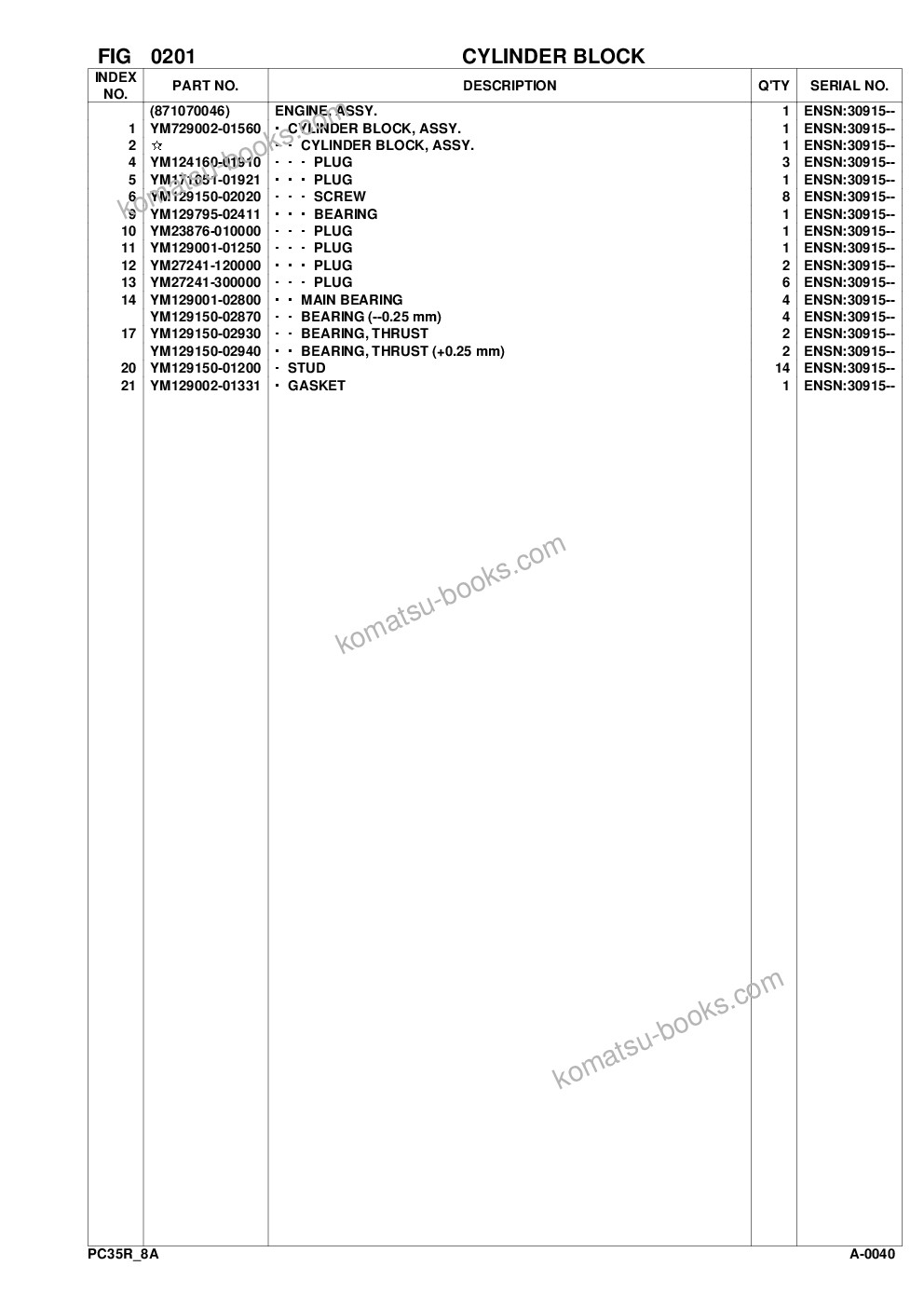 Komatsu pc35r-8 s/n f20932-up Parts catalog cover Page 10