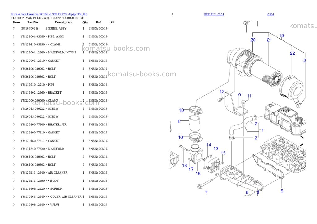Komatsu pc35r-8 s/n f21701-up Parts catalog cover Komatsu pc35r-8 s/n f21701-up Parts catalog cover