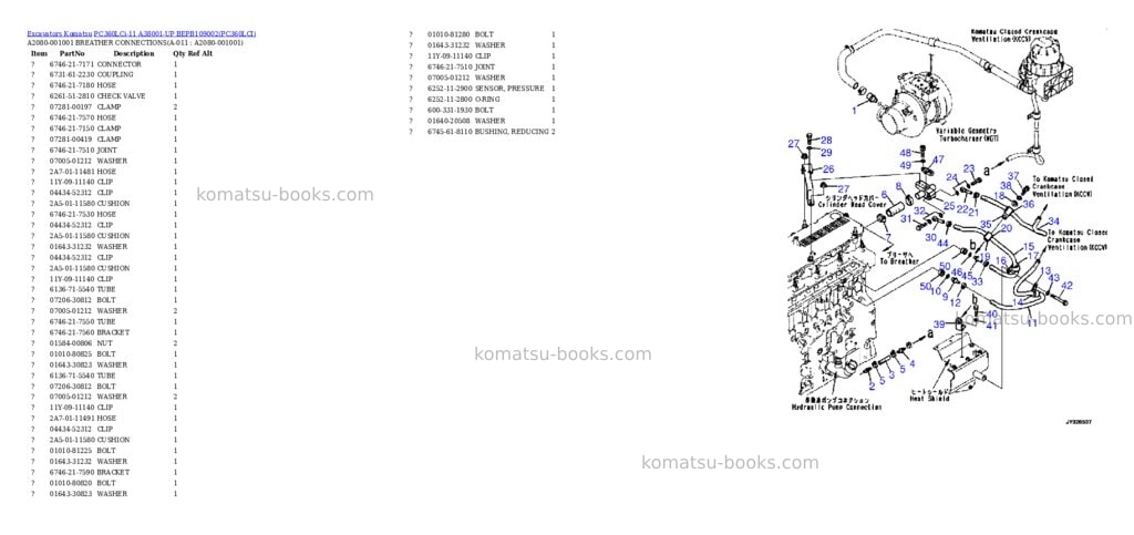 Komatsu pc360lci-11 a38001-up bepb109002 Parts catalog cover Page 6 Komatsu pc360lci-11 a38001-up bepb109002 Parts catalog cover Page 6