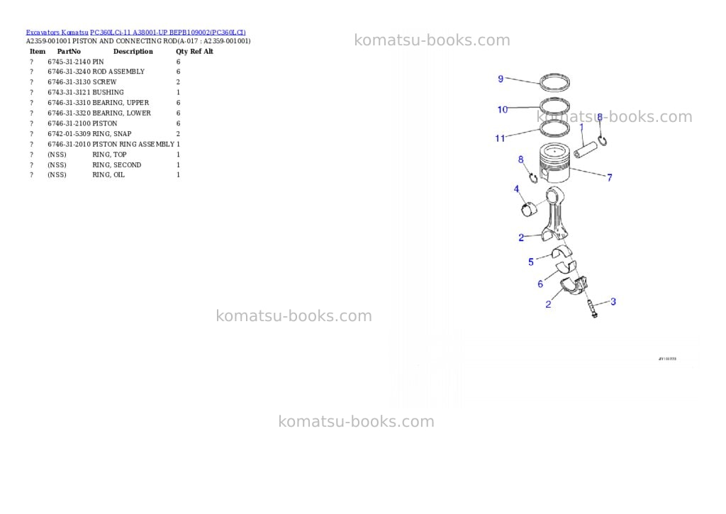 Komatsu pc360lci-11 a38001-up bepb109002 Parts catalog cover Page 9 Komatsu pc360lci-11 a38001-up bepb109002 Parts catalog cover Page 9