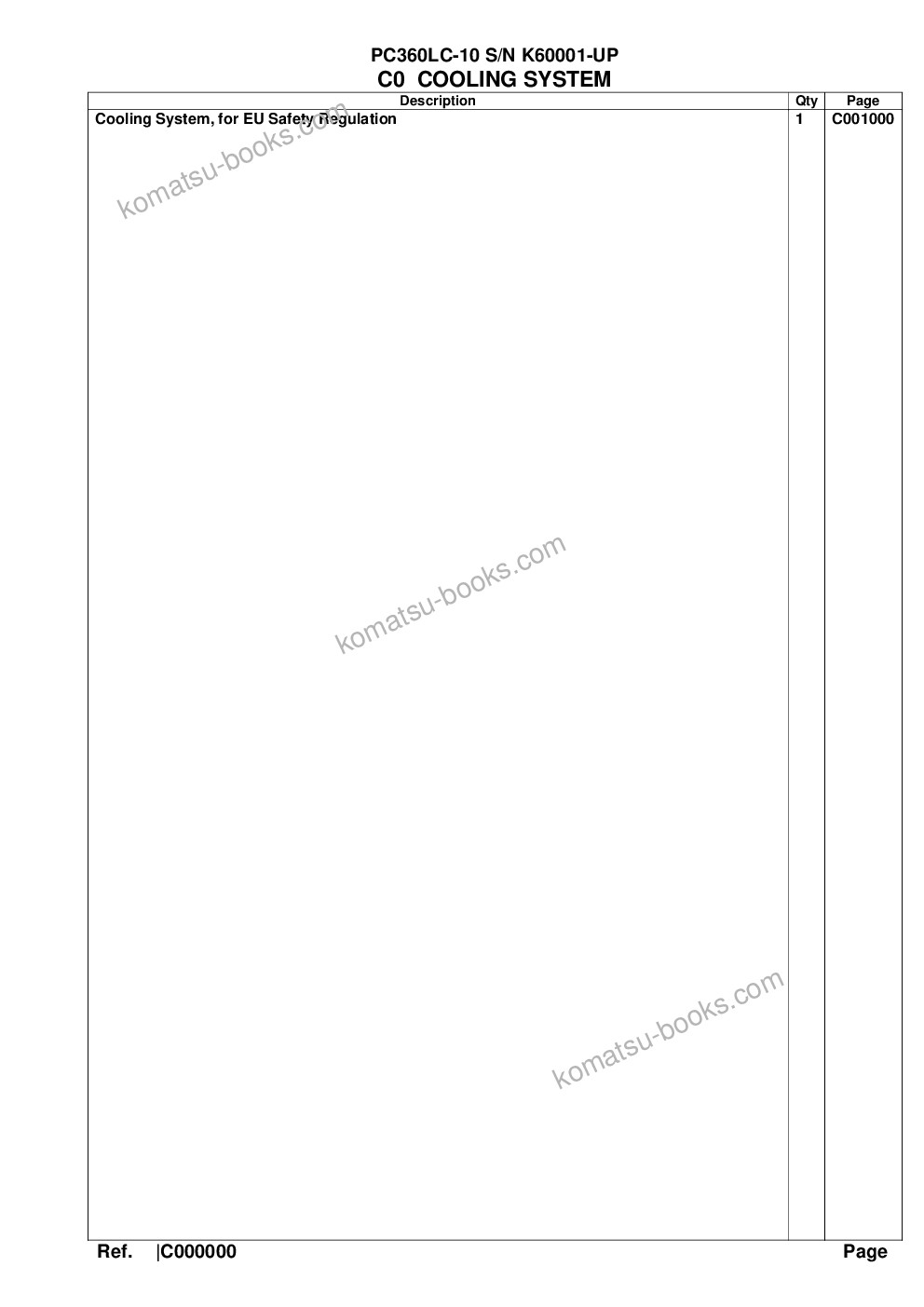 Komatsu pc360lc/nlc-10 demolition s/n k60001 - up Parts catalog cover Page 3