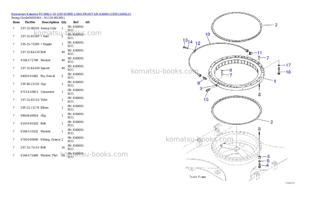 Komatsu pc360lc-10 22m super long front s/n k60001-up Parts catalog cover Page 6 Komatsu pc360lc-10 22m super long front s/n k60001-up Parts catalog cover Page 6