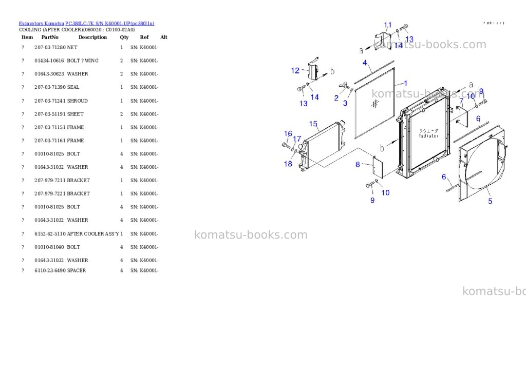 Komatsu pc380lc-7k s/n k40001-up Parts catalog cover Page 6 Komatsu pc380lc-7k s/n k40001-up Parts catalog cover Page 6