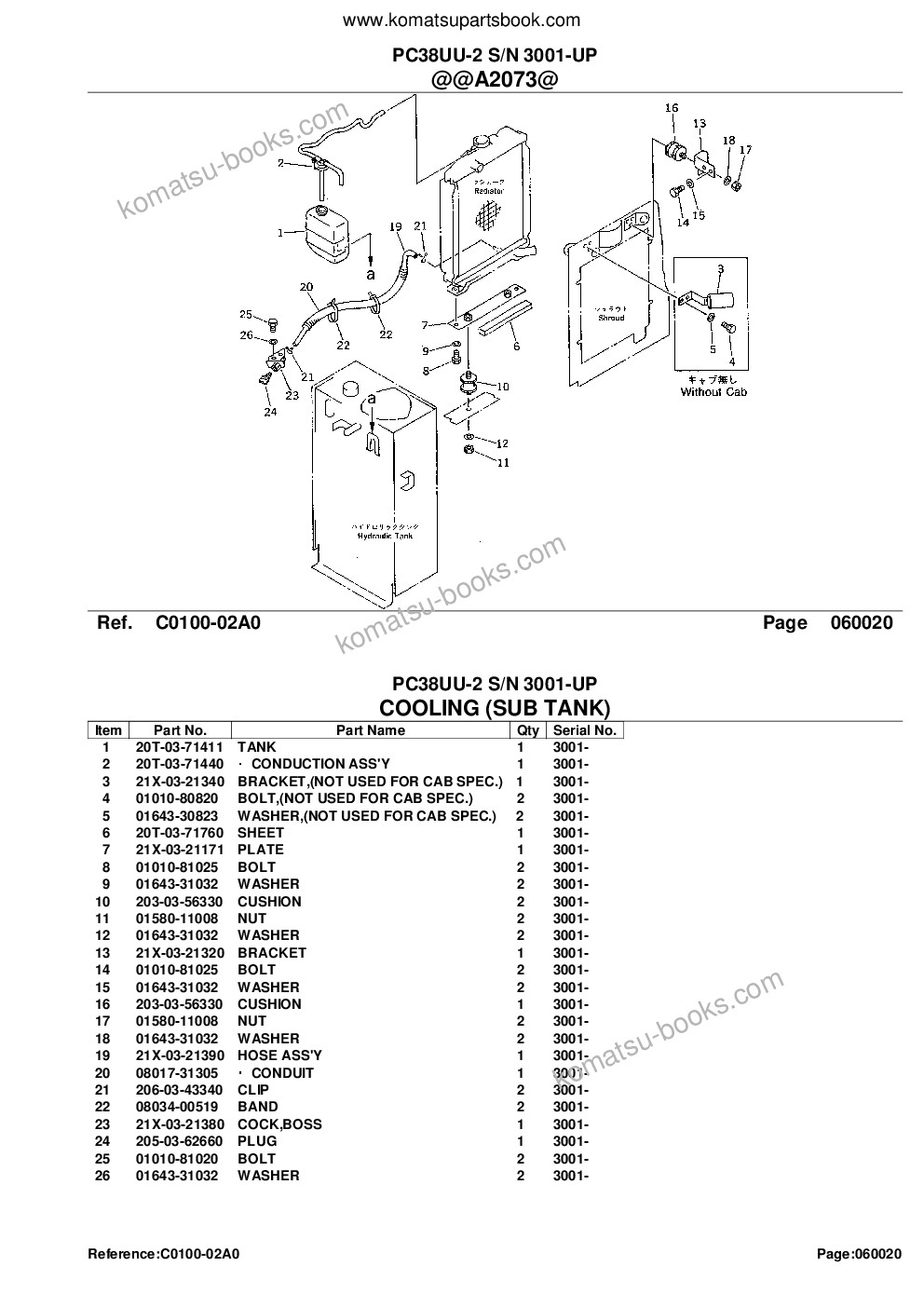 Komatsu PC38UU-2 S/N 3001-UP Parts catalog cover Page 10 Komatsu PC38UU-2 S/N 3001-UP Parts catalog cover Page 10