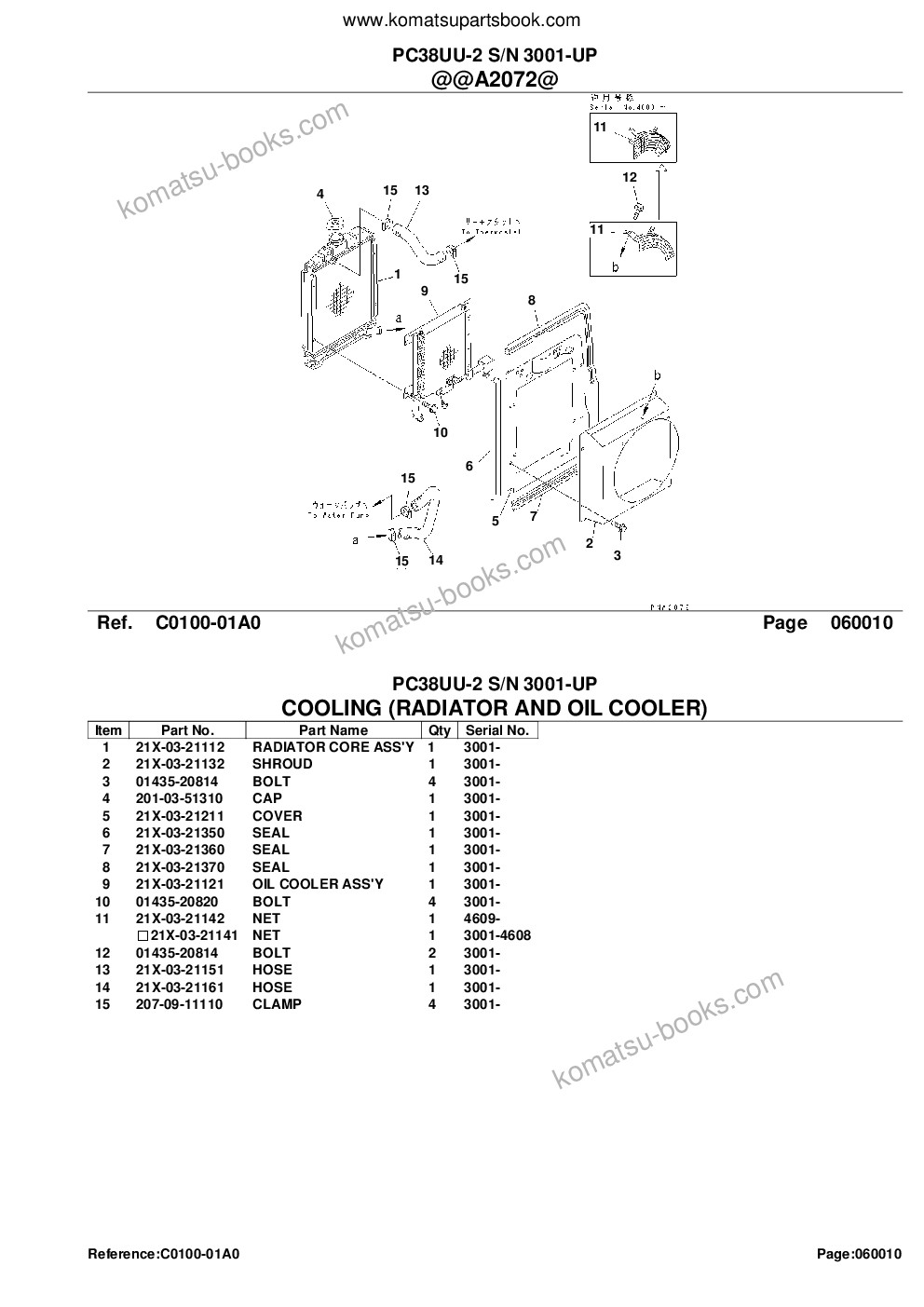 Komatsu PC38UU-2 S/N 3001-UP Parts catalog cover Page 9 Komatsu PC38UU-2 S/N 3001-UP Parts catalog cover Page 9