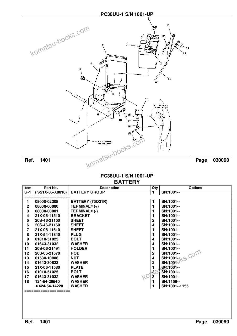 Komatsu PC38UU-1 S/N 1001-UP Catálogo de peças capa Página 10