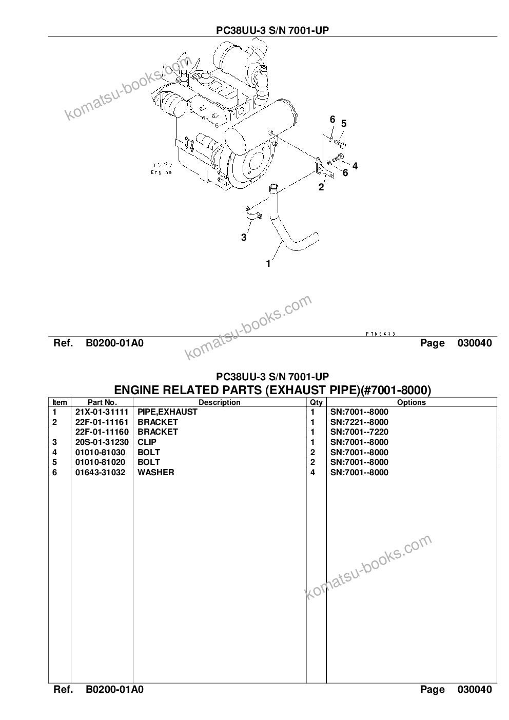 Komatsu pc38uu-3 s/n 7001-up Parts catalog cover Page 6 Komatsu pc38uu-3 s/n 7001-up Parts catalog cover Page 6