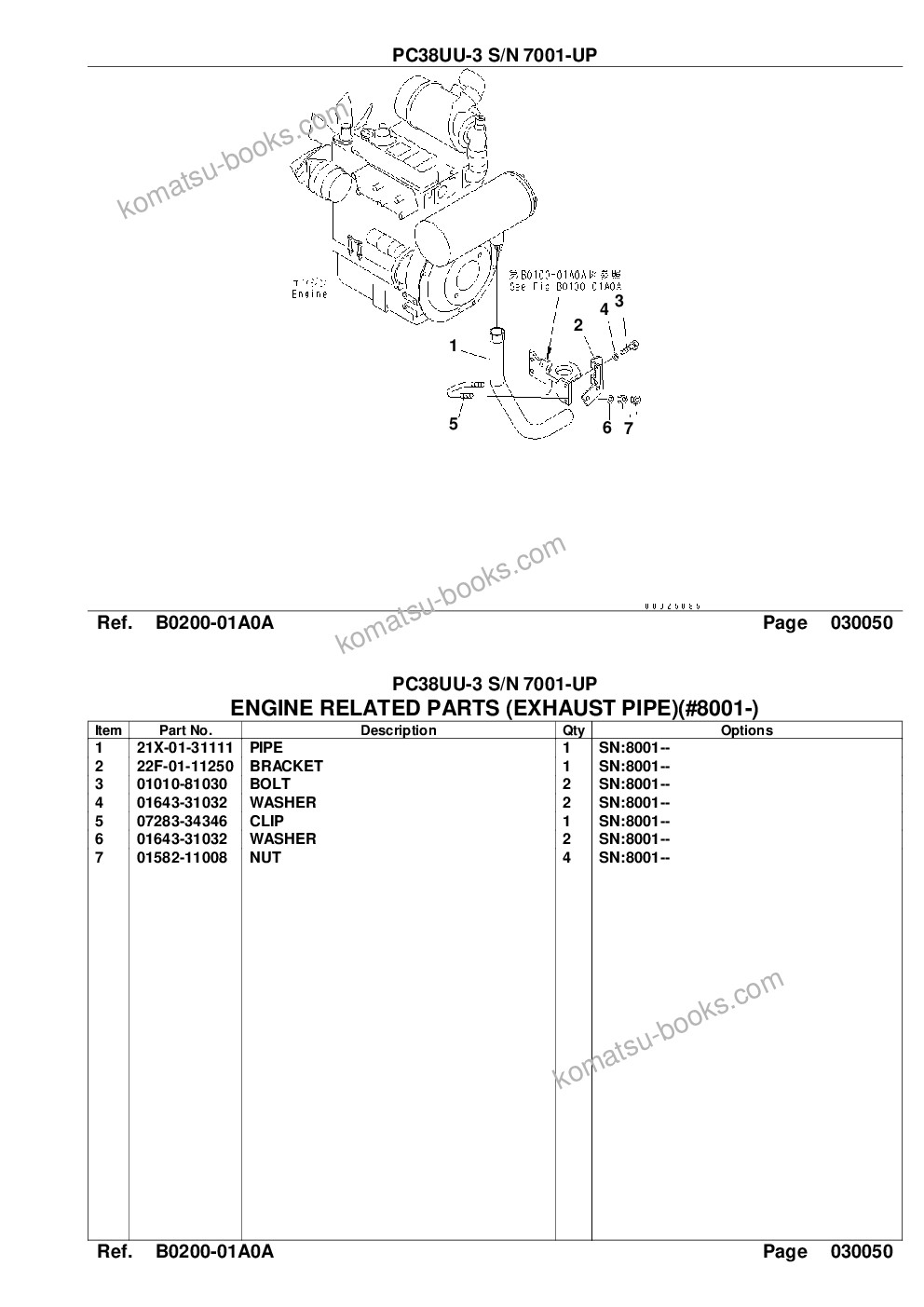 Komatsu pc38uu-3 s/n 7001-up Parts catalog cover Page 7 Komatsu pc38uu-3 s/n 7001-up Parts catalog cover Page 7