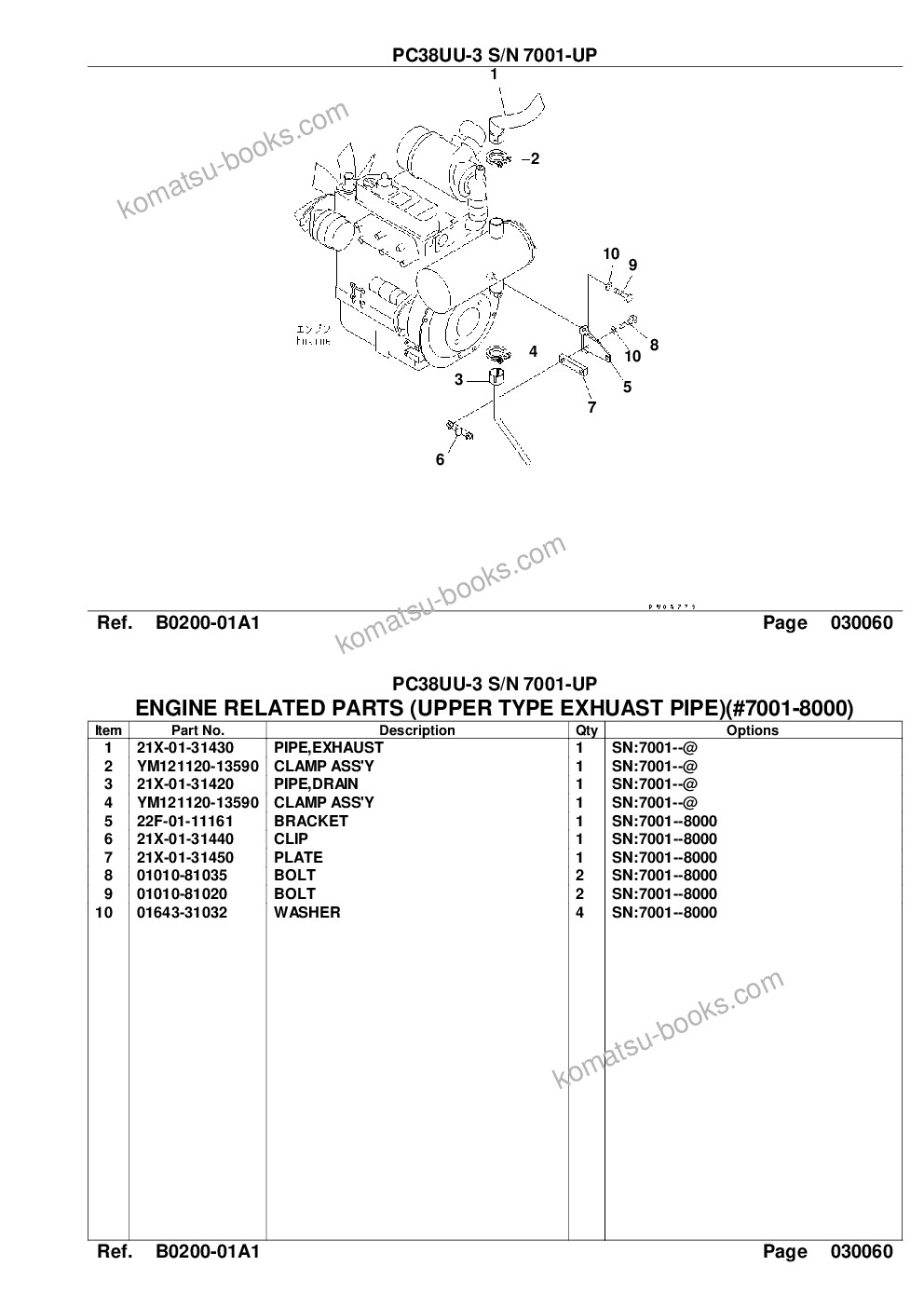 Komatsu pc38uu-3 s/n 7001-up Parts catalog cover Page 8 Komatsu pc38uu-3 s/n 7001-up Parts catalog cover Page 8