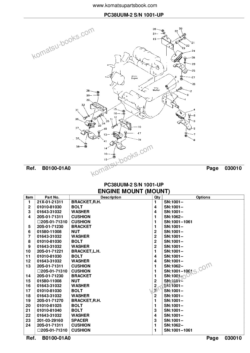 Komatsu pc38uum-2 s/n 1001-up Parts catalog cover Page 3 Komatsu pc38uum-2 s/n 1001-up Parts catalog cover Page 3