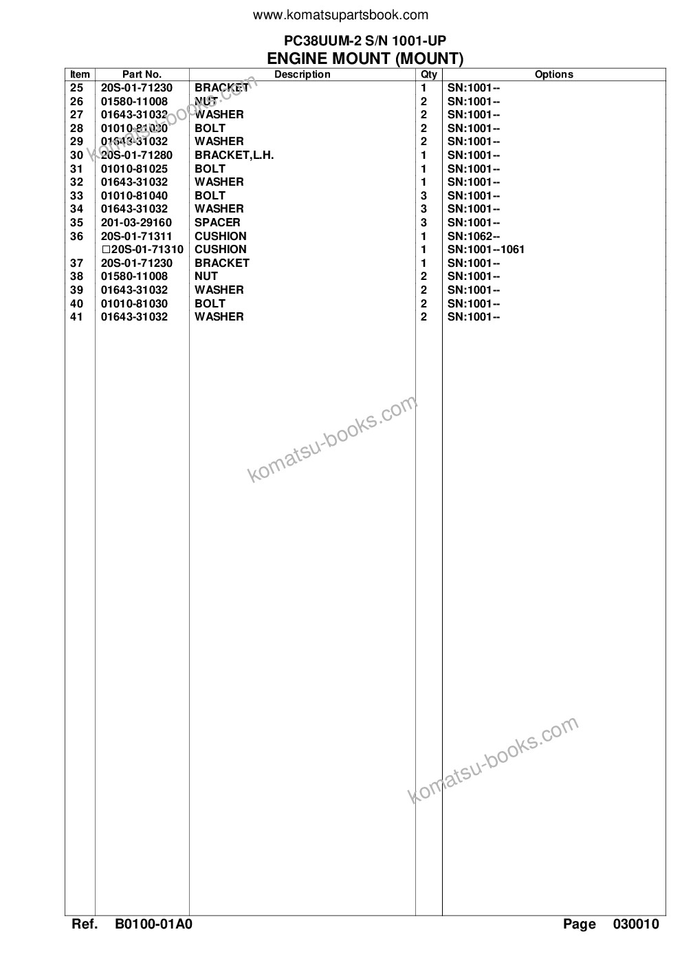 Komatsu pc38uum-2 s/n 1001-up Parts catalog cover Page 4 Komatsu pc38uum-2 s/n 1001-up Parts catalog cover Page 4